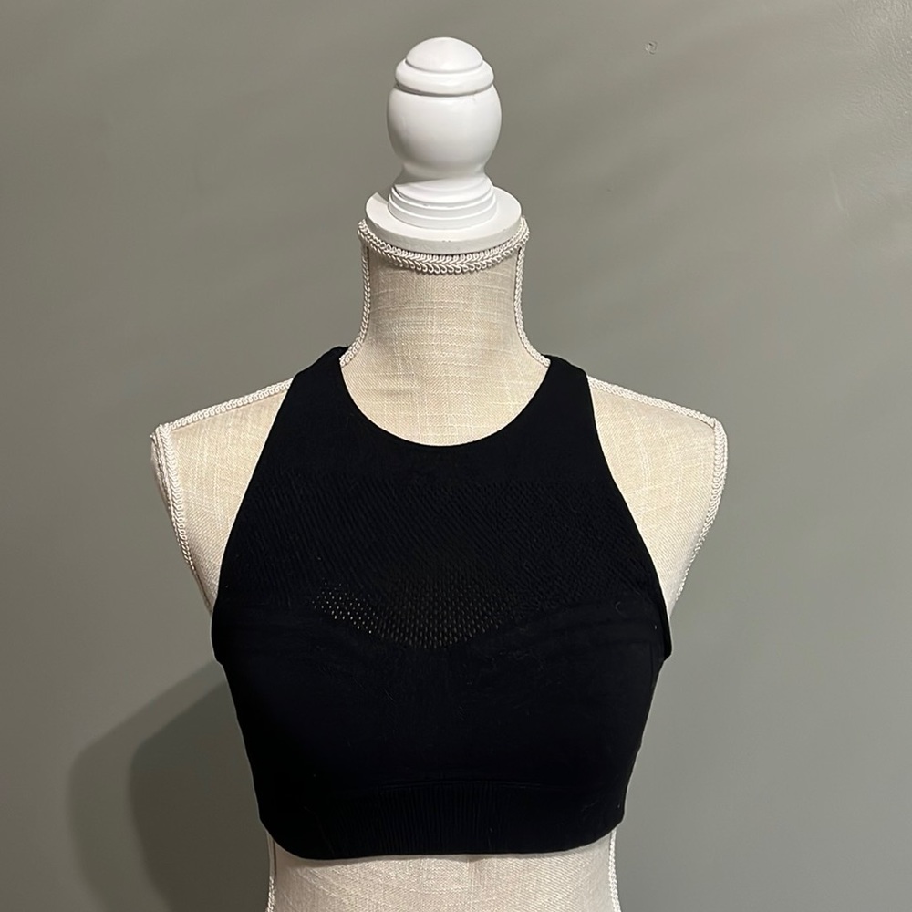 Fabletics, black, mesh sorts bar/crop top! Worn once.